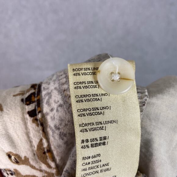 Anthropologie Printed Floral Linen Blend High Waisted Joggers Size 8 - Picture 10 of 10